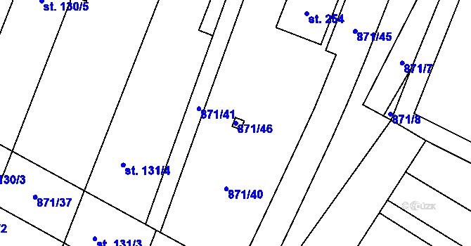 Parcela st. 871/46 v KÚ Kozojídky, Katastrální mapa