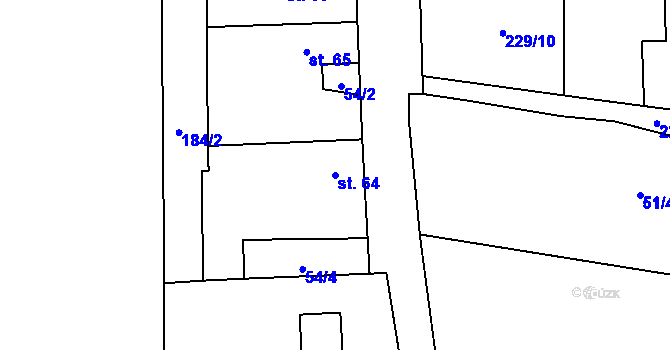 Parcela st. 64 v KÚ Kozolupy, Katastrální mapa