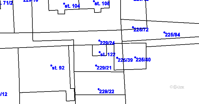 Parcela st. 122 v KÚ Kozolupy, Katastrální mapa