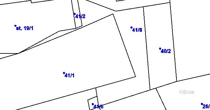 Parcela st. 41/5 v KÚ Kozolupy, Katastrální mapa