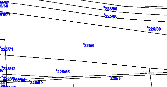 Parcela st. 225/6 v KÚ Kozolupy, Katastrální mapa