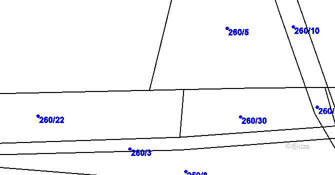 Parcela st. 260/24 v KÚ Kozolupy, Katastrální mapa