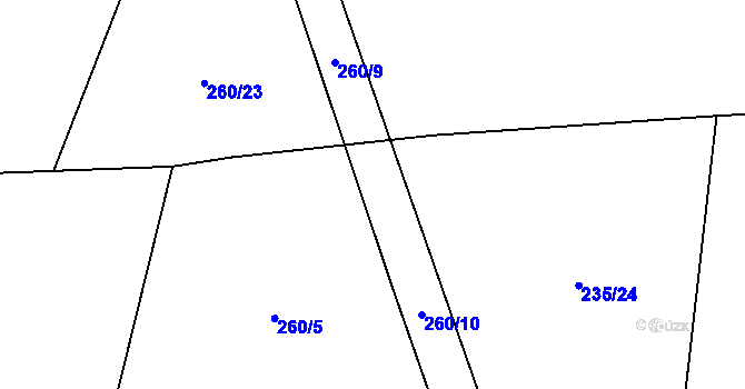Parcela st. 260/33 v KÚ Kozolupy, Katastrální mapa