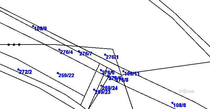 Parcela st. 276/1 v KÚ Kozolupy, Katastrální mapa