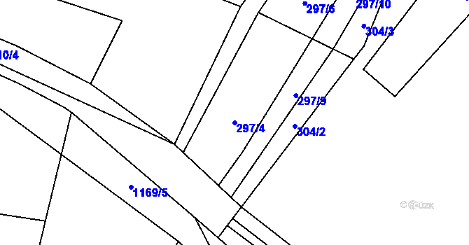Parcela st. 297/4 v KÚ Kozolupy, Katastrální mapa