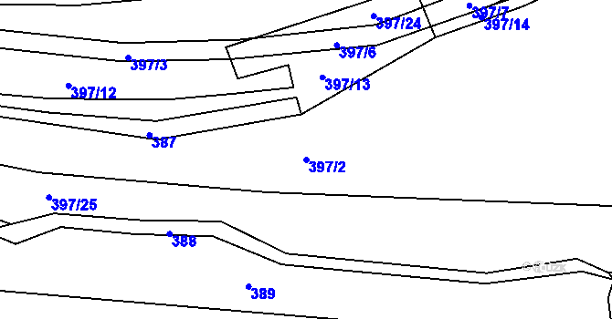 Parcela st. 397/2 v KÚ Kozolupy, Katastrální mapa
