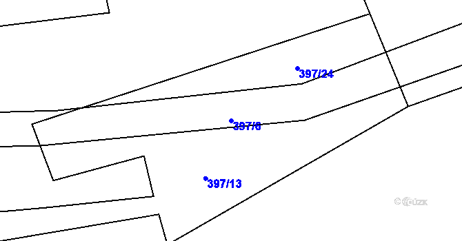 Parcela st. 397/6 v KÚ Kozolupy, Katastrální mapa