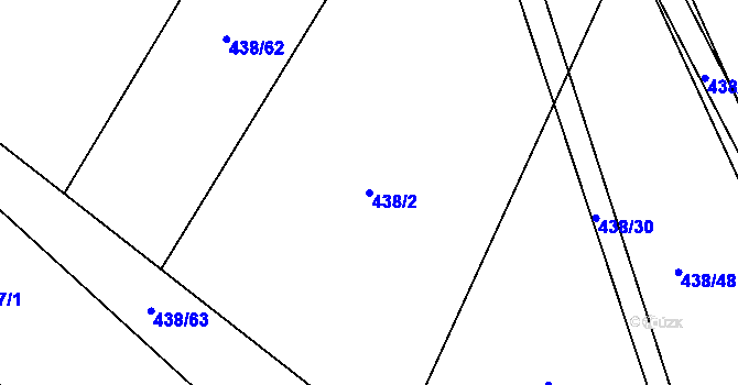 Parcela st. 438/2 v KÚ Kozolupy, Katastrální mapa