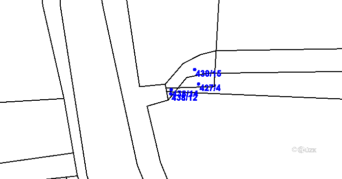 Parcela st. 438/14 v KÚ Kozolupy, Katastrální mapa