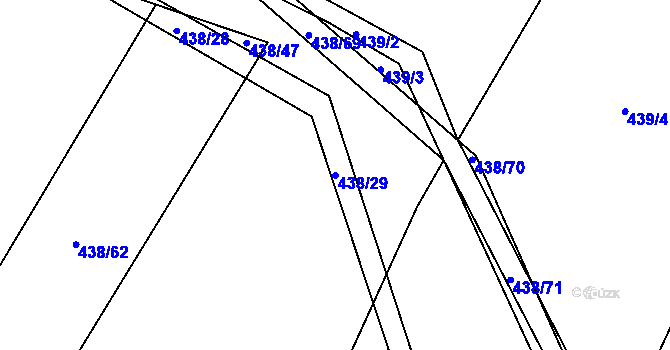 Parcela st. 438/29 v KÚ Kozolupy, Katastrální mapa