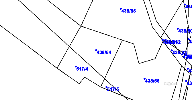 Parcela st. 438/64 v KÚ Kozolupy, Katastrální mapa