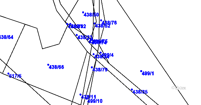 Parcela st. 499/4 v KÚ Kozolupy, Katastrální mapa