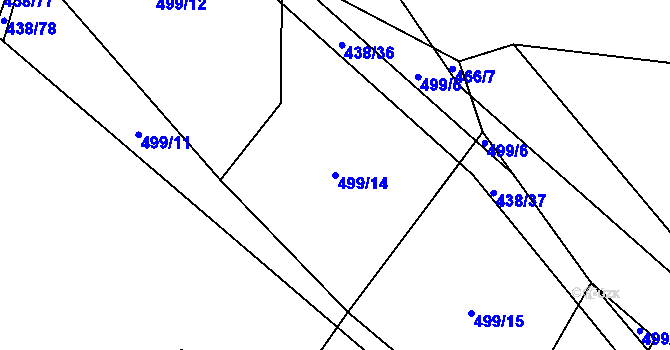 Parcela st. 499/14 v KÚ Kozolupy, Katastrální mapa