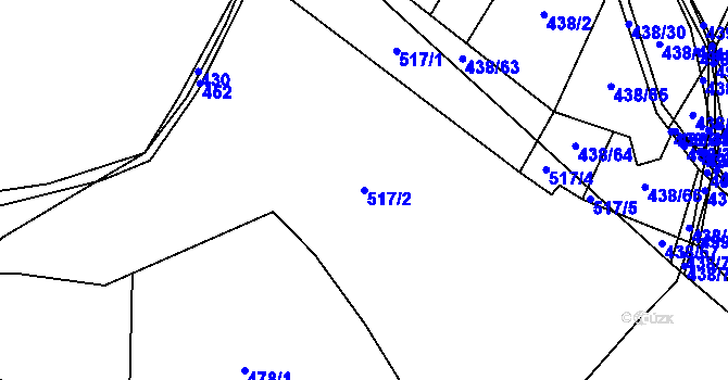 Parcela st. 517/2 v KÚ Kozolupy, Katastrální mapa