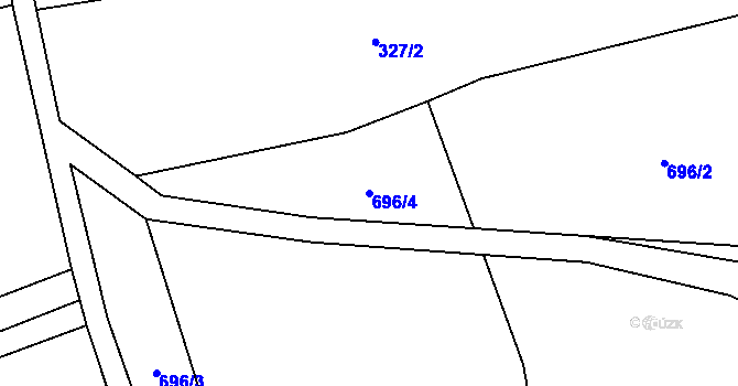 Parcela st. 696/4 v KÚ Kozolupy, Katastrální mapa