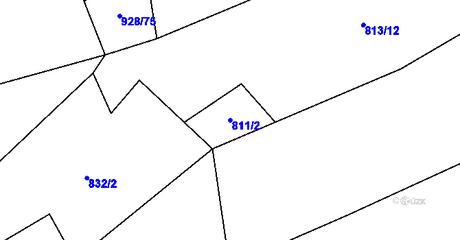 Parcela st. 811/2 v KÚ Kozolupy, Katastrální mapa