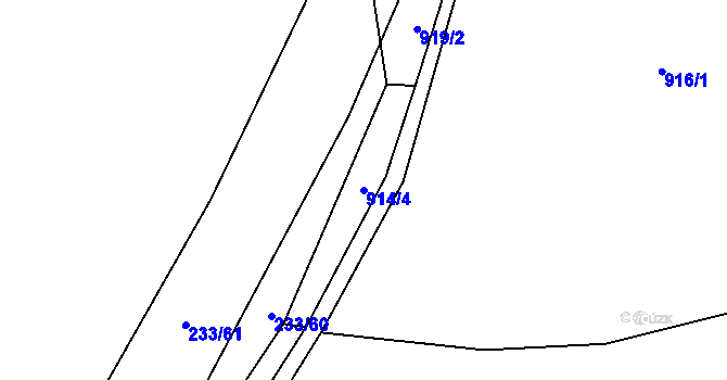 Parcela st. 914/4 v KÚ Kozolupy, Katastrální mapa