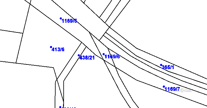 Parcela st. 1169/6 v KÚ Kozolupy, Katastrální mapa