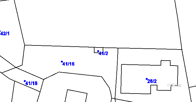 Parcela st. 41/2 v KÚ Bdeněves, Katastrální mapa