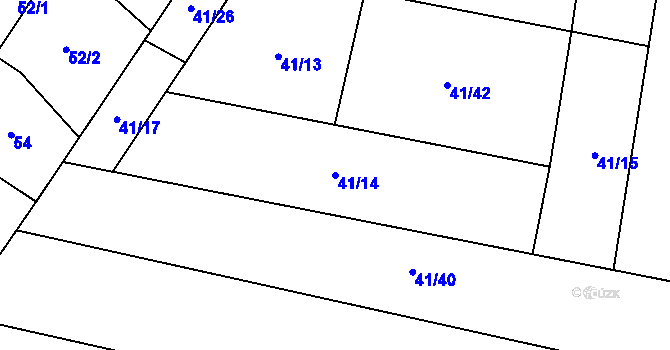 Parcela st. 41/14 v KÚ Bdeněves, Katastrální mapa