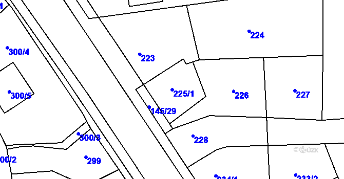 Parcela st. 225/1 v KÚ Bdeněves, Katastrální mapa