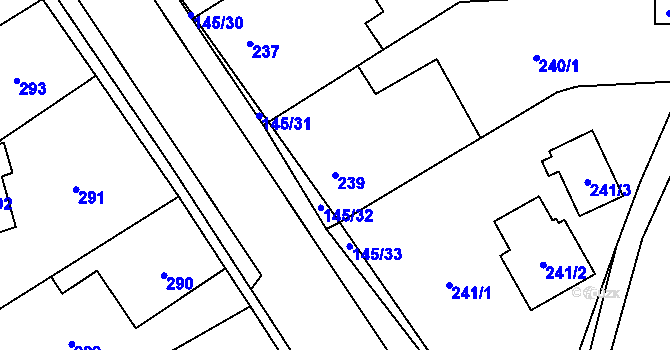 Parcela st. 239 v KÚ Bdeněves, Katastrální mapa