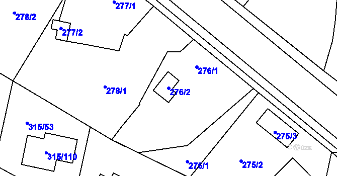 Parcela st. 276/2 v KÚ Bdeněves, Katastrální mapa