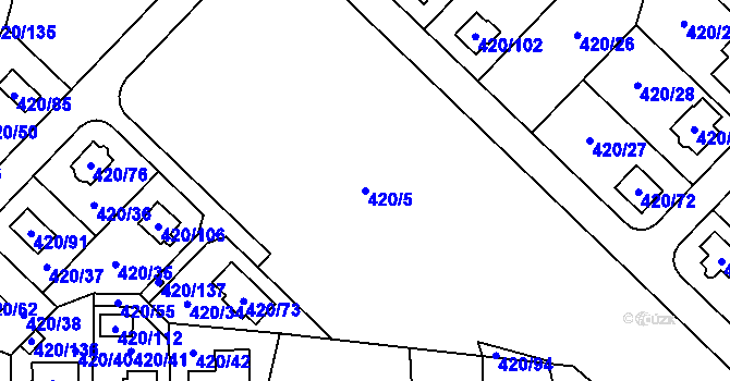Parcela st. 420/5 v KÚ Bdeněves, Katastrální mapa
