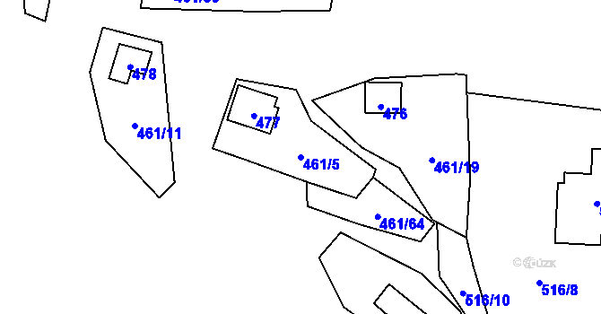 Parcela st. 461/5 v KÚ Bdeněves, Katastrální mapa