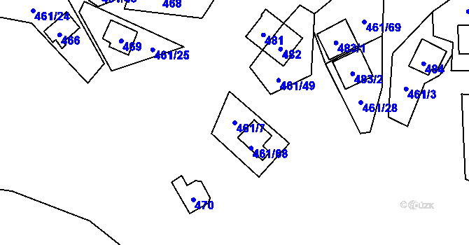 Parcela st. 461/7 v KÚ Bdeněves, Katastrální mapa