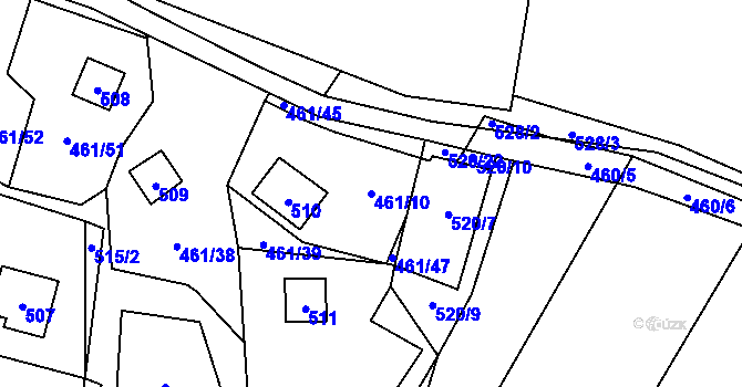 Parcela st. 461/10 v KÚ Bdeněves, Katastrální mapa