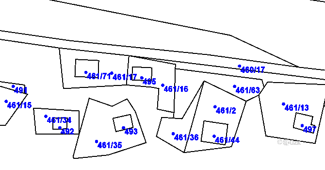 Parcela st. 461/16 v KÚ Bdeněves, Katastrální mapa