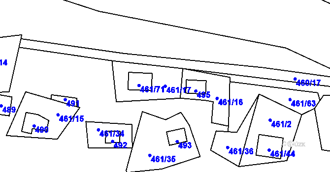 Parcela st. 461/17 v KÚ Bdeněves, Katastrální mapa