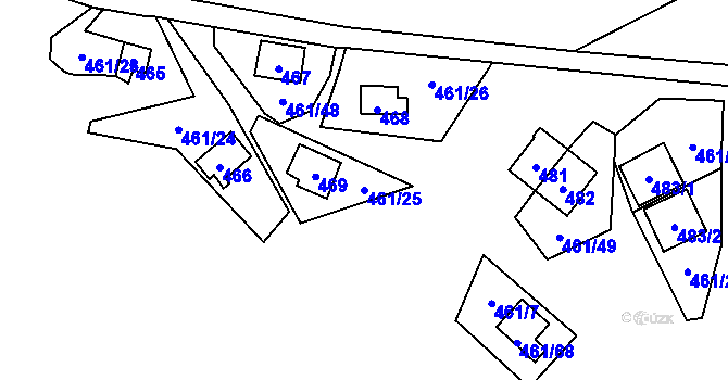 Parcela st. 461/25 v KÚ Bdeněves, Katastrální mapa