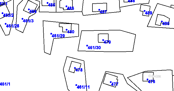Parcela st. 461/30 v KÚ Bdeněves, Katastrální mapa
