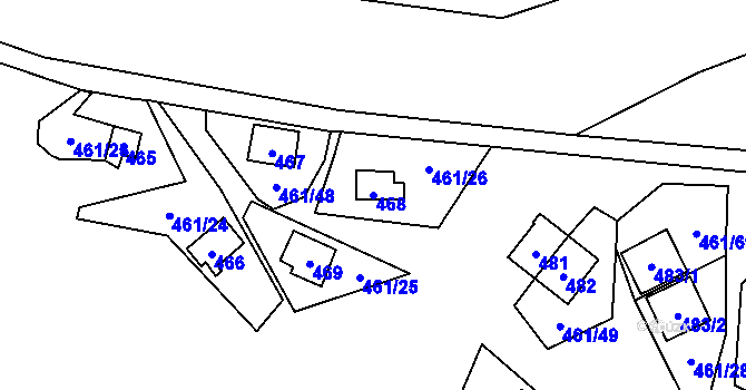Parcela st. 468 v KÚ Bdeněves, Katastrální mapa