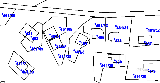 Parcela st. 484 v KÚ Bdeněves, Katastrální mapa