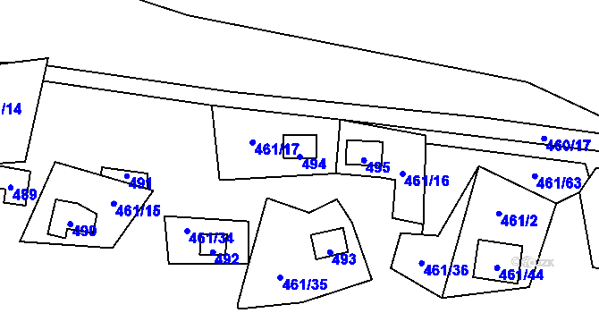 Parcela st. 494 v KÚ Bdeněves, Katastrální mapa