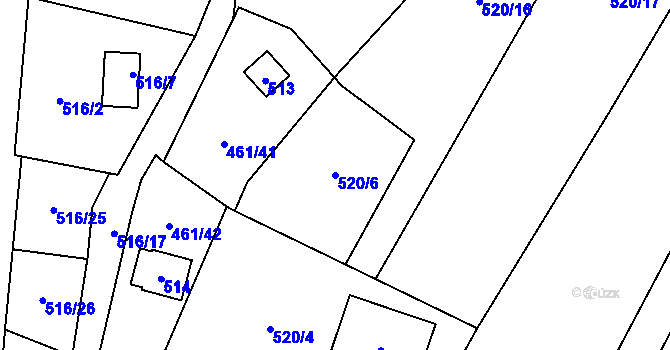 Parcela st. 520/6 v KÚ Bdeněves, Katastrální mapa