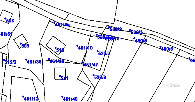 Parcela st. 520/7 v KÚ Bdeněves, Katastrální mapa