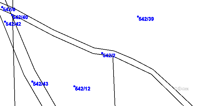 Parcela st. 542/2 v KÚ Bdeněves, Katastrální mapa