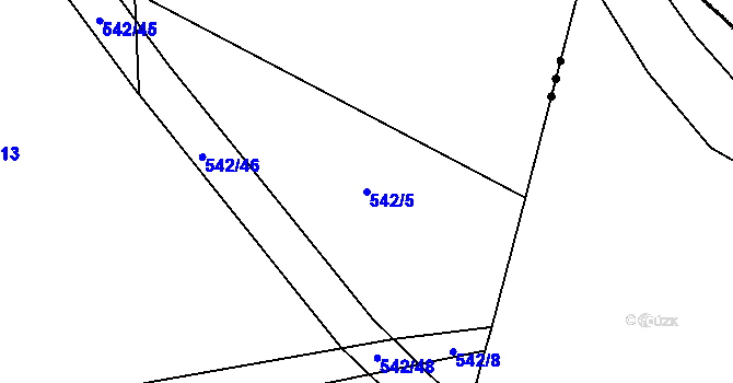 Parcela st. 542/5 v KÚ Bdeněves, Katastrální mapa
