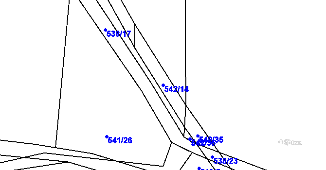 Parcela st. 542/14 v KÚ Bdeněves, Katastrální mapa