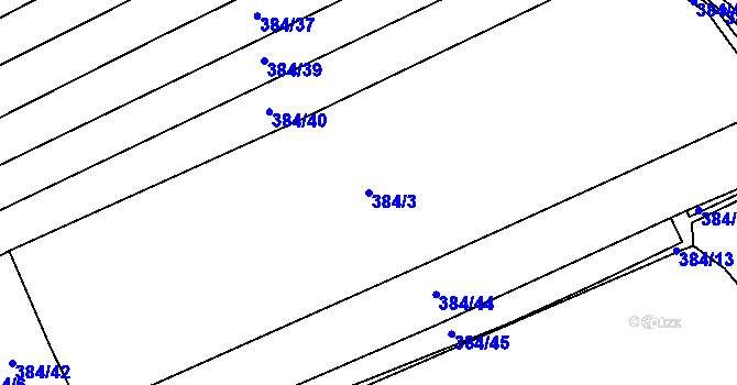 Parcela st. 384/3 v KÚ Bdeněves, Katastrální mapa