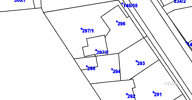 Parcela st. 297/2 v KÚ Bdeněves, Katastrální mapa