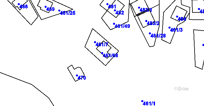 Parcela st. 461/68 v KÚ Bdeněves, Katastrální mapa