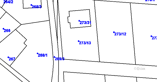 Parcela st. 273/13 v KÚ Bdeněves, Katastrální mapa