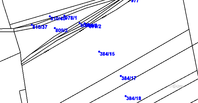 Parcela st. 384/15 v KÚ Bdeněves, Katastrální mapa
