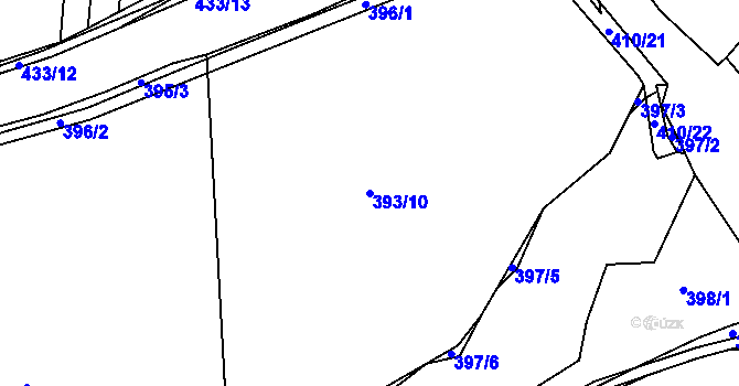 Parcela st. 393/10 v KÚ Bdeněves, Katastrální mapa