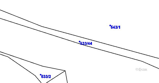 Parcela st. 533/44 v KÚ Bdeněves, Katastrální mapa